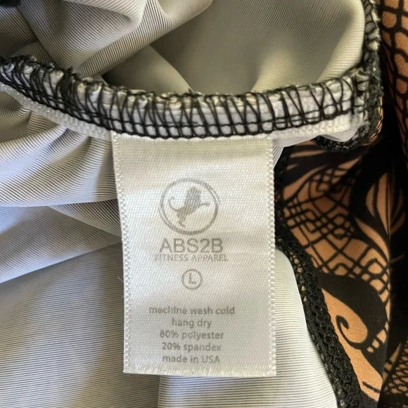 ABS2BE Floral/Paisley Leggings with Mesh Sides & Scrunch Booty - Picture 2 of 11